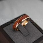 Wood Ring, Wood Wedding Ring, Wood Wedding Band, Rose Gold Wedding Ring, Rose Gold Wedding Band