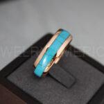 Turquoise Ring, Turquoise Wedding Ring, Turquoise Wedding Band, Turquoise Jewelry, Rose Gold Wedding Ring, Rose Gold Wedding Band, Turquoise - Image 4