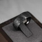 Hammered Ring, Black Wedding Ring, Black Wedding Band, Hammered Wedding Ring, Hammered Wedding Band, Groom Ring, Black Groom Wedding Band - Image 8