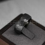 Hammered Ring, Black Wedding Ring, Black Wedding Band, Hammered Wedding Ring, Hammered Wedding Band, Groom Ring, Black Groom Wedding Band - Image 7