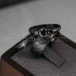 Hammered Ring, Black Wedding Ring, Black Wedding Band, Hammered Wedding Ring, Hammered Wedding Band, Groom Ring, Black Groom Wedding Band