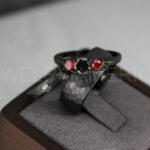 Hammered Ring, Black Wedding Ring, Black Wedding Band, Hammered Wedding Ring, Hammered Wedding Band, Groom Ring, Black Groom Wedding Band