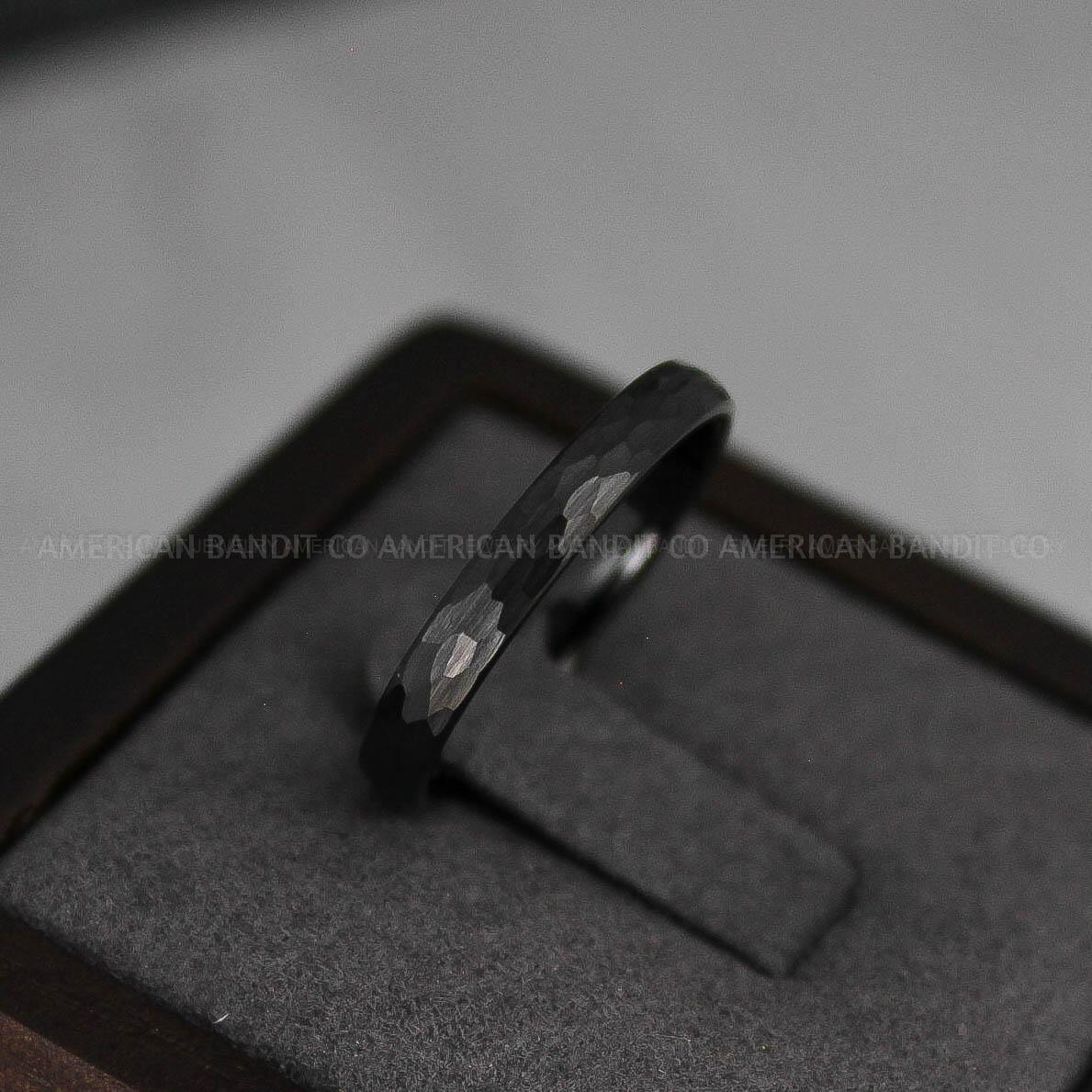 IMG_3118 Hammered Ring, Black Wedding Ring, Black Wedding Band, Hammered Wedding Ring, Hammered Wedding Band, Groom Ring, Black Groom Wedding Band - Image 1
