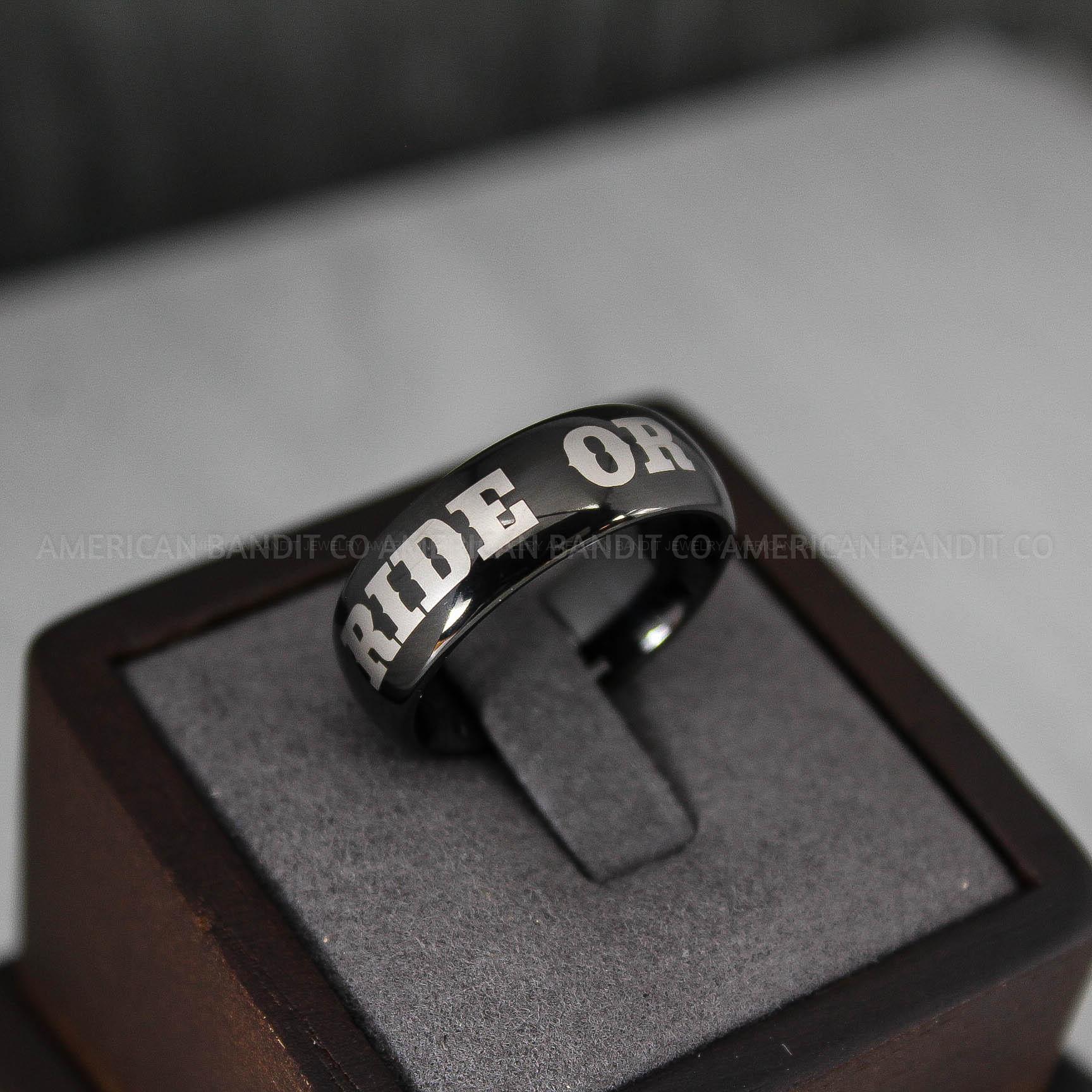IMG_3131 Ride or Die Rings, Ride or Die, Ride or Die Wedding Rings, Ride or Die Wedding Bands, Black Wedding Rings, Black Wedding Bands, Biker Rings - Image 1