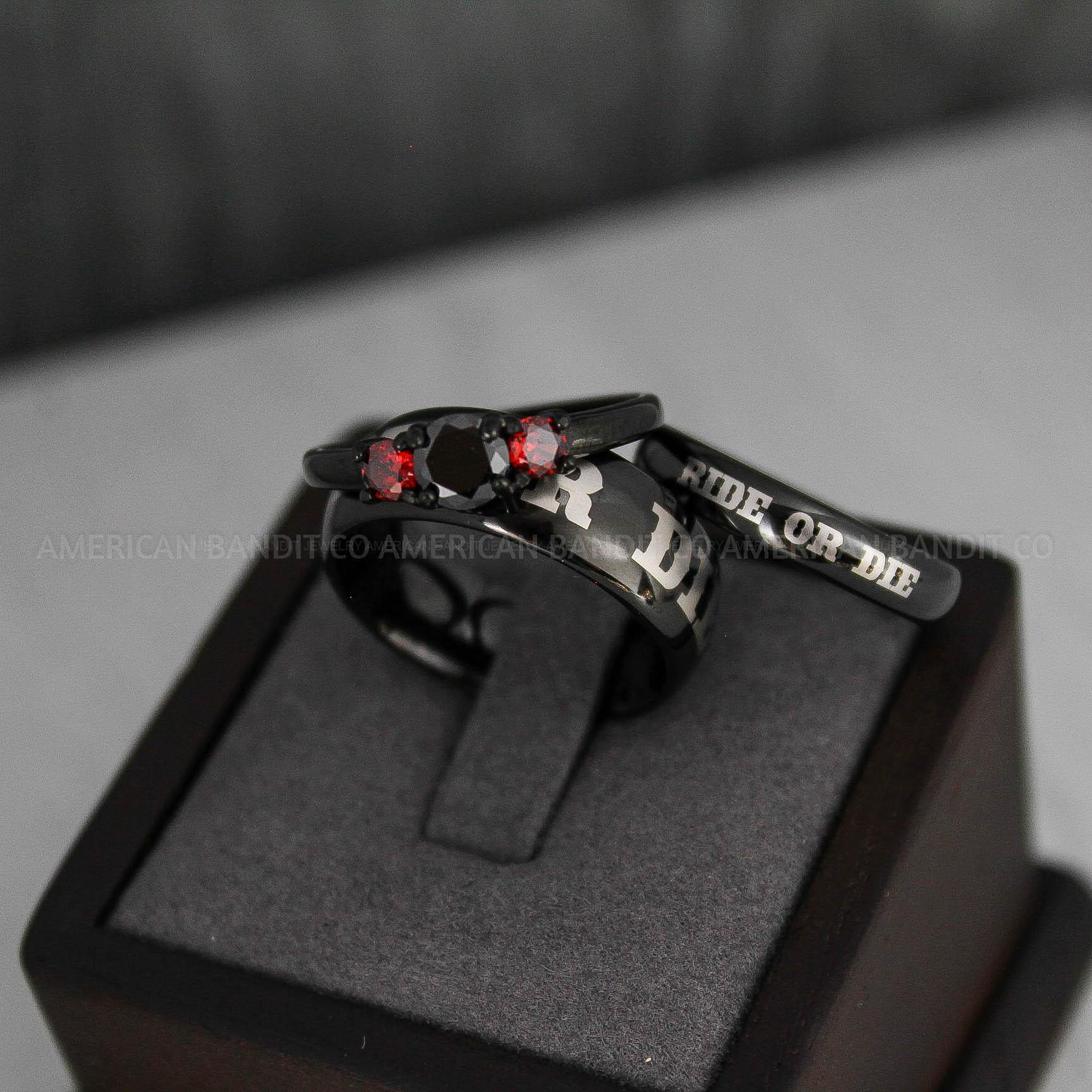 IMG_3141 Ride or Die Rings, Ride or Die, Ride or Die Wedding Rings, Ride or Die Wedding Bands, Black Wedding Rings, Black Wedding Bands, Biker Rings - Image 1
