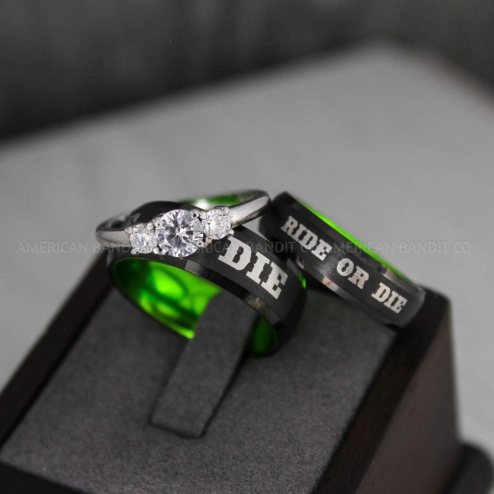 IMG_3148 Ride or Die Rings, Ride or Die, Ride or Die Wedding Rings, Ride or Die Wedding Bands, Black Wedding Rings, Black Wedding Bands, Biker Rings - Image 1