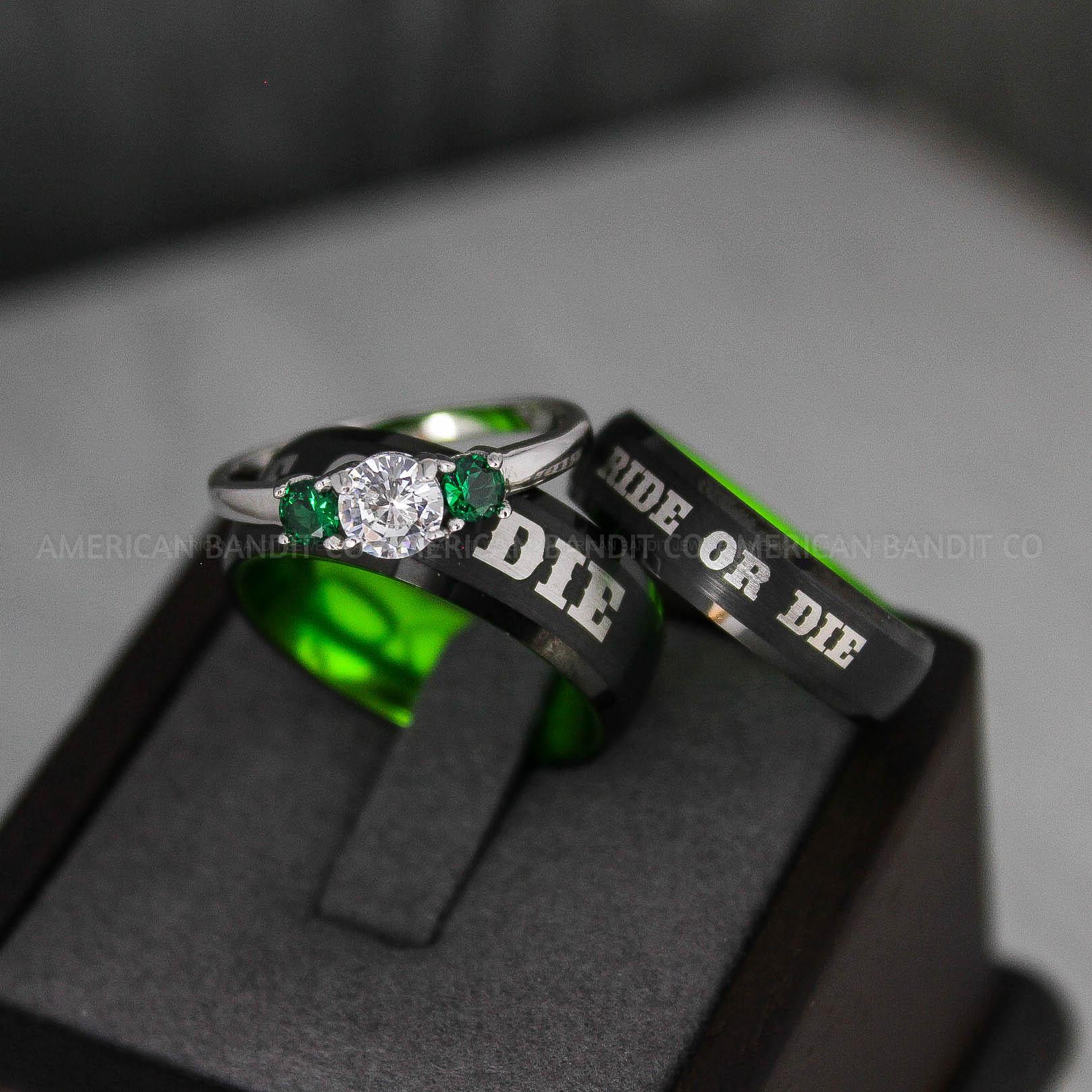 IMG_3149 Ride or Die Rings, Ride or Die, Ride or Die Wedding Rings, Ride or Die Wedding Bands, Black Wedding Rings, Black Wedding Bands, Biker Rings - Image 1