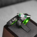 Howling Wolves Ring, Wolf Ring, Couple Wedding Rings, Couple Rings, Wolves Ring, Wolf Howl Ring, Black Wedding Bands, Matching Wedding Rings