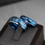 Ride or Die Rings, Ride or Die, Ride or Die Wedding Rings, Ride or Die Wedding Bands, Blue Wedding Rings, Blue Wedding Bands, Biker Rings - Image 3