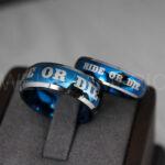 Ride or Die Rings, Ride or Die, Ride or Die Wedding Rings, Ride or Die Wedding Bands, Blue Wedding Rings, Blue Wedding Bands, Biker Rings - Image 2