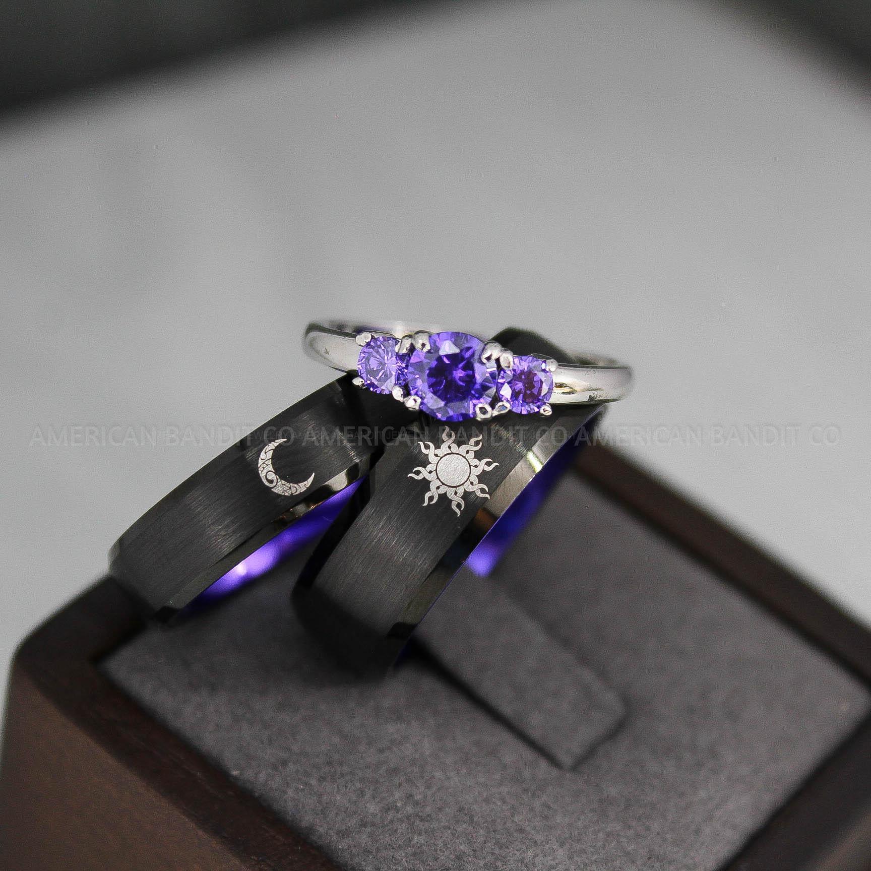 IMG_3221 Sun and Moon Rings, Sun and Moon Wedding Rings, Sun and Moon Wedding Bands, Sun and Moon Jewelry, Couple Rings, Matching Couple Rings - Image 1