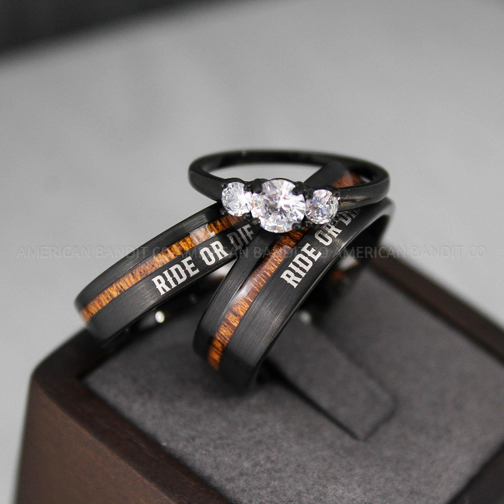 IMG_3233 Ride or Die Rings, Ride or Die, Ride or Die Wedding Rings, Ride or Die Wedding Bands, Black Wedding Rings, Black Wedding Bands, Biker Rings - Image 1