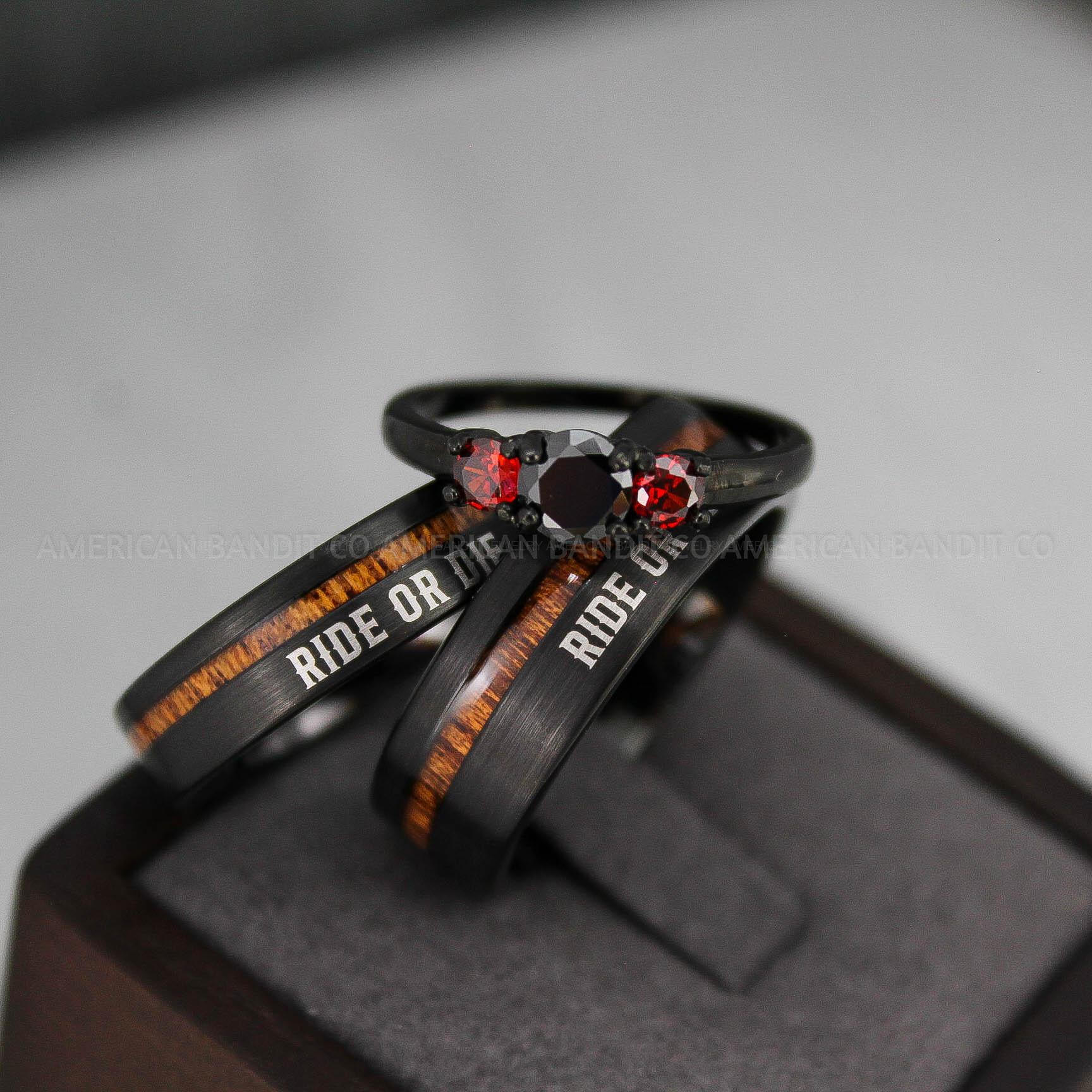 IMG_3235 Ride or Die Rings, Ride or Die, Ride or Die Wedding Rings, Ride or Die Wedding Bands, Black Wedding Rings, Black Wedding Bands, Biker Rings - Image 1