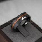 Howling Wolves Ring, Wolf Ring, Couple Wedding Rings, Couple Rings, Wolves Ring, Wolf Howl Ring, Black Wedding Bands, Matching Wedding Rings - Image 3