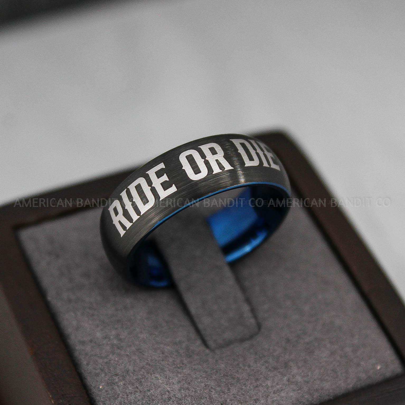 IMG_3239 Ride or Die Rings, Ride or Die, Ride or Die Wedding Rings, Ride or Die Wedding Bands, Black Wedding Rings, Black Wedding Bands, Biker Rings - Image 1