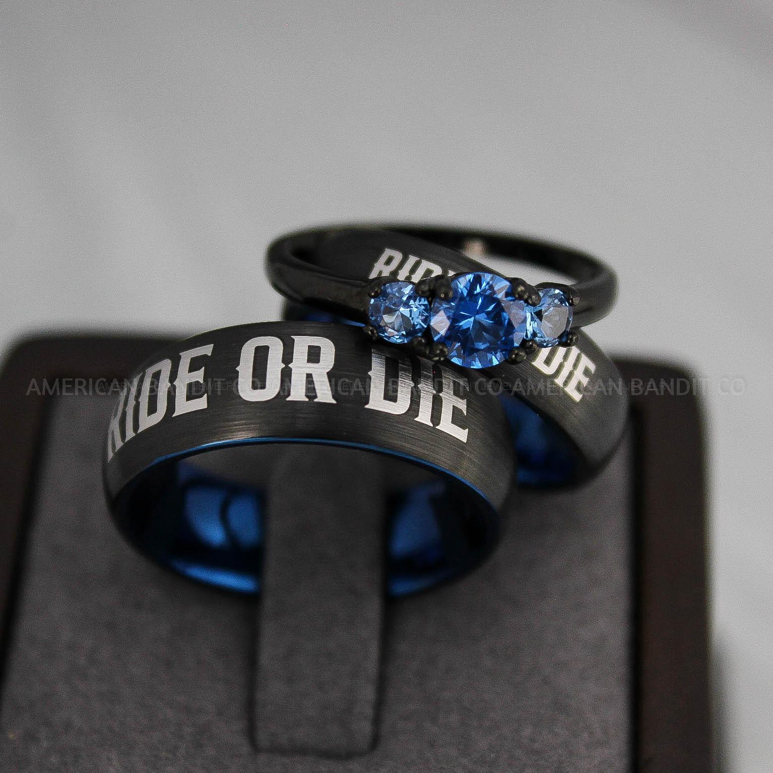 IMG_3244 Ride or Die Rings, Ride or Die, Ride or Die Wedding Rings, Ride or Die Wedding Bands, Black Wedding Rings, Black Wedding Bands, Biker Rings - Image 1