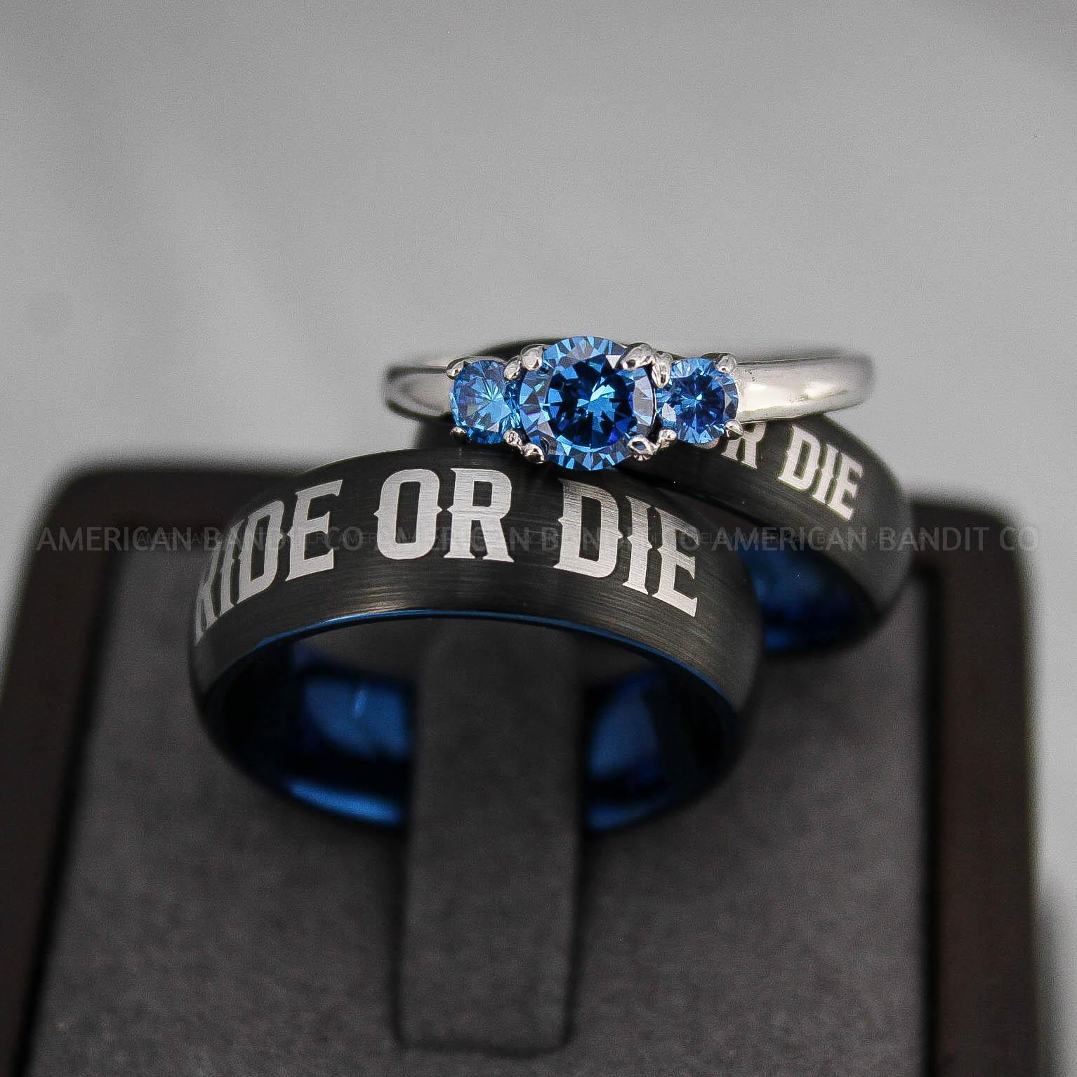 IMG_3245 Ride or Die Rings, Ride or Die, Ride or Die Wedding Rings, Ride or Die Wedding Bands, Black Wedding Rings, Black Wedding Bands, Biker Rings - Image 1
