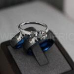 Howling Wolves Ring, Wolf Ring, Couple Wedding Rings, Couple Rings, Wolves Ring, Wolf Howl Ring, Black Wedding Bands, Matching Wedding Rings