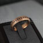 Baseball Ring, Baseball Wedding Ring, Baseball Wedding Band, Rose Gold Ring, Rose Gold Wedding Band, Rose Gold Wedding Band Baseball Jewelry - Image 3