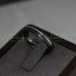 Silver Wedding Ring, Black Wedding Band, Black Wedding Ring, Silver Wedding Band, 4mm Silver Wedding Band, Black Tungsten Ring with Groove - Image 5