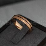 Rose Gold Wedding Ring, Rose Gold Wedding Band, Rose Gold Wedding Ring, 4mm Rose Gold Wedding Band, Rose Gold Tungsten Ring with Groove - Image 2