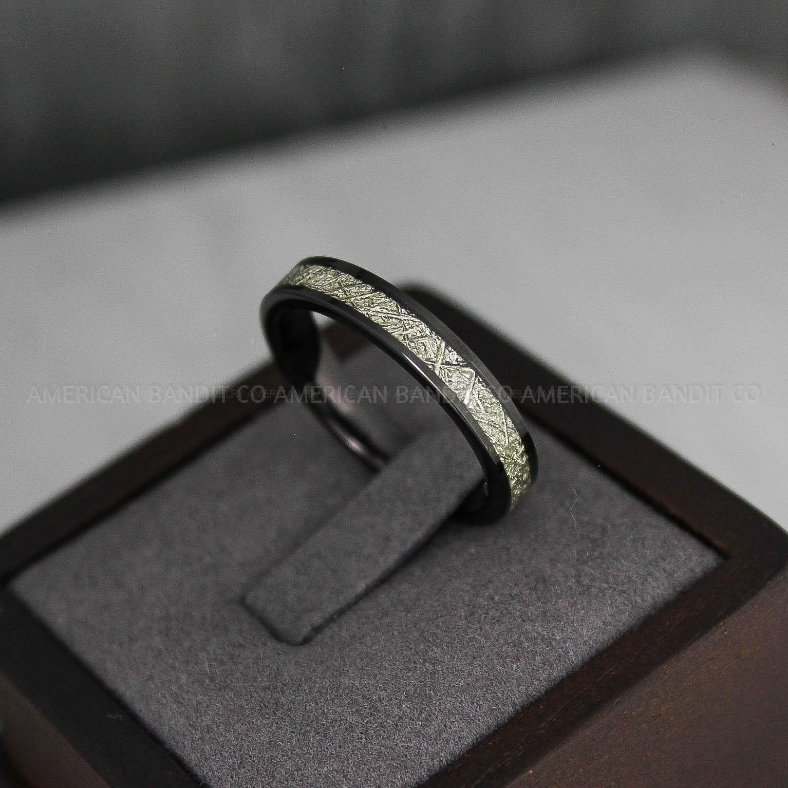 IMG_3287 Meteorite Ring, Meteorite Wedding Ring, Meteorite Wedding Band, Meteorite Jewelry, Black Wedding Ring, Black Wedding Band, Meteorite Ring - Image 1