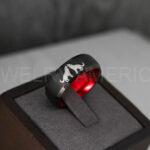 Howling Wolves Ring, Wolf Ring, Couple Wedding Rings, Couple Rings, Wolves Ring, Wolf Howl Ring, Black Wedding Bands, Matching Wedding Rings - Image 6