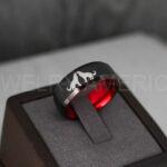 Howling Wolves Ring, Wolf Ring, Couple Wedding Rings, Couple Rings, Wolves Ring, Wolf Howl Ring, Black Wedding Bands, Matching Wedding Rings - Image 5