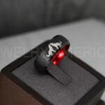 Howling Wolves Ring, Wolf Ring, Wolves Ring, Wolf Howl Ring, Black Wedding Band