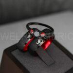 Howling Wolves Ring, Wolf Ring, Couple Wedding Rings, Couple Rings, Wolves Ring, Wolf Howl Ring, Black Wedding Bands, Matching Wedding Rings