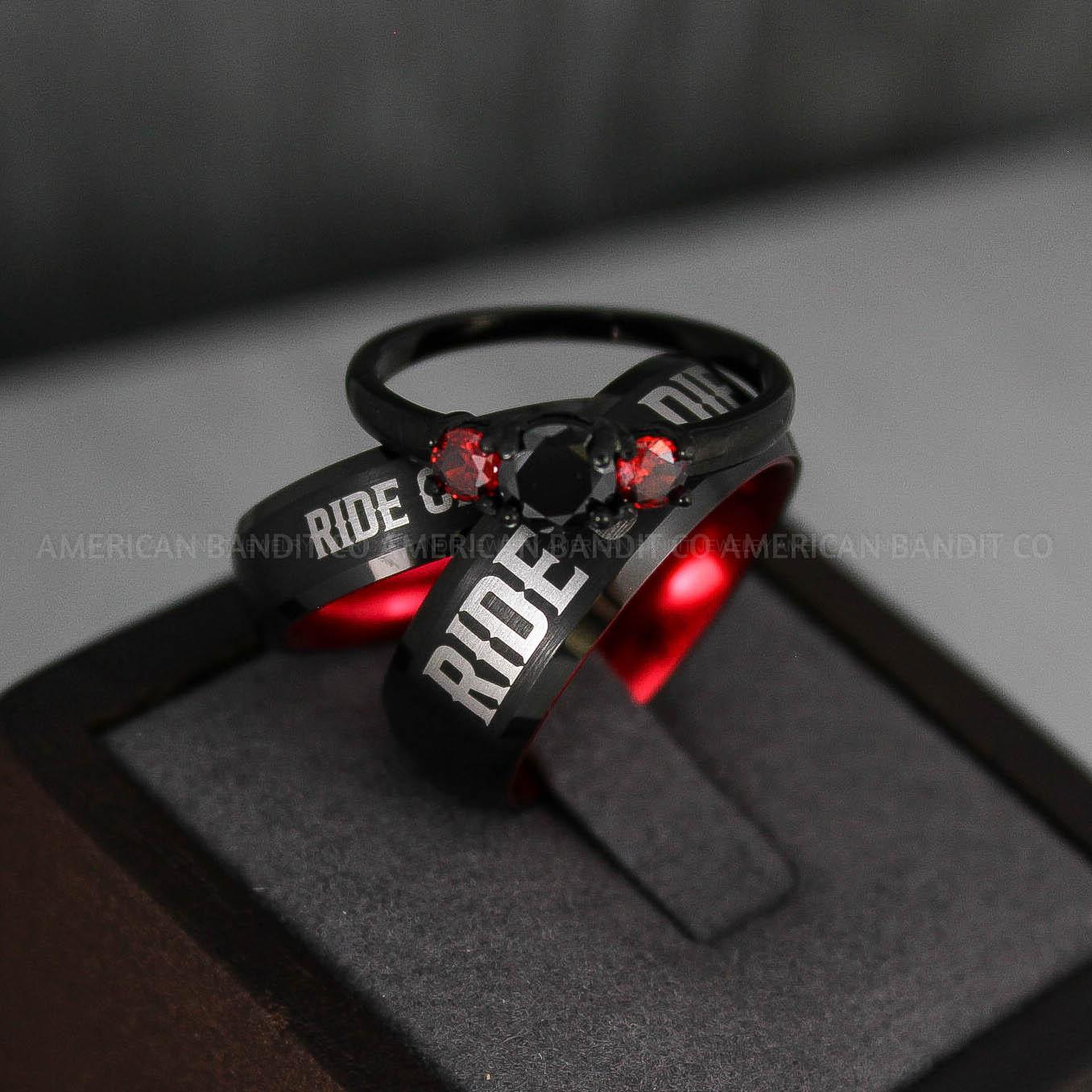 IMG_3313 Ride or Die Rings, Ride or Die, Ride or Die Wedding Rings, Ride or Die Wedding Bands, Black Wedding Rings, Black Wedding Bands, Biker Rings - Image 1