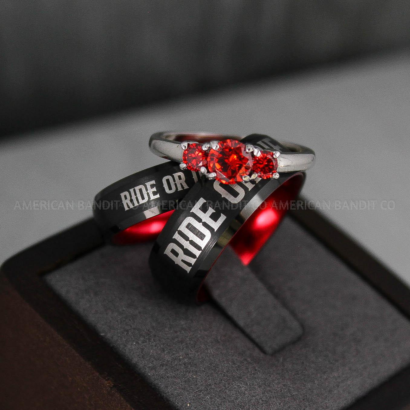 IMG_3314 Ride or Die Rings, Ride or Die, Ride or Die Wedding Rings, Ride or Die Wedding Bands, Black Wedding Rings, Black Wedding Bands, Biker Rings - Image 1