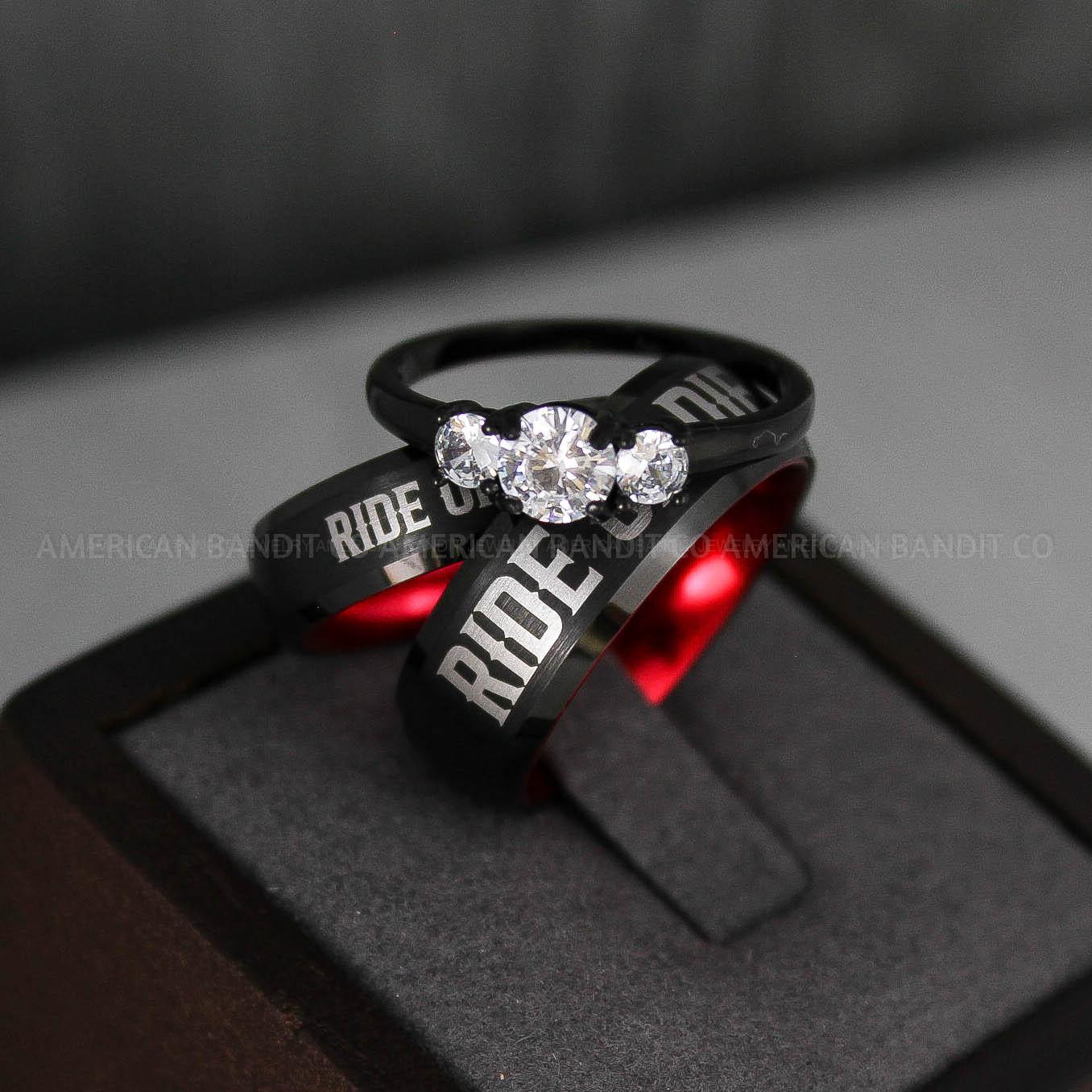 IMG_3315 Ride or Die Rings, Ride or Die, Ride or Die Wedding Rings, Ride or Die Wedding Bands, Black Wedding Rings, Black Wedding Bands, Biker Rings - Image 1