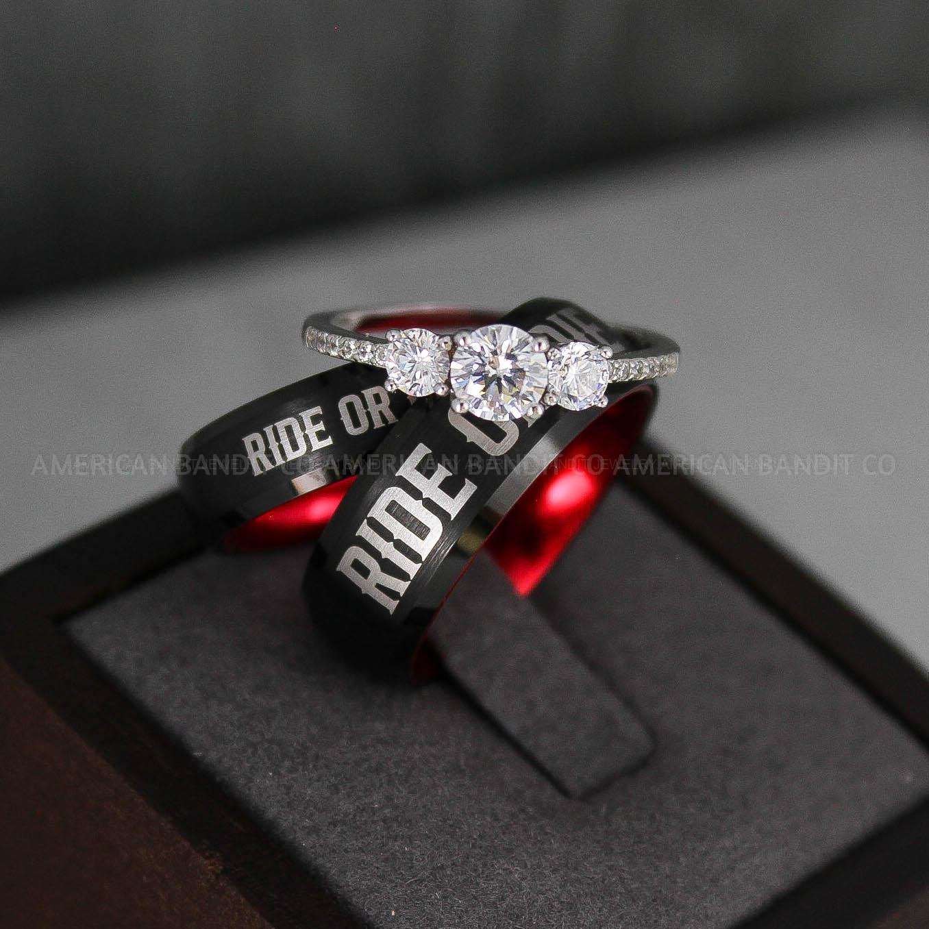IMG_3316 Ride or Die Rings, Ride or Die, Ride or Die Wedding Rings, Ride or Die Wedding Bands, Black Wedding Rings, Black Wedding Bands, Biker Rings - Image 1