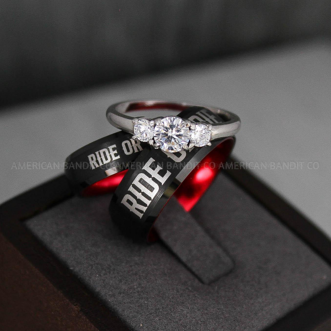 IMG_3317 Ride or Die Rings, Ride or Die, Ride or Die Wedding Rings, Ride or Die Wedding Bands, Black Wedding Rings, Black Wedding Bands, Biker Rings - Image 1