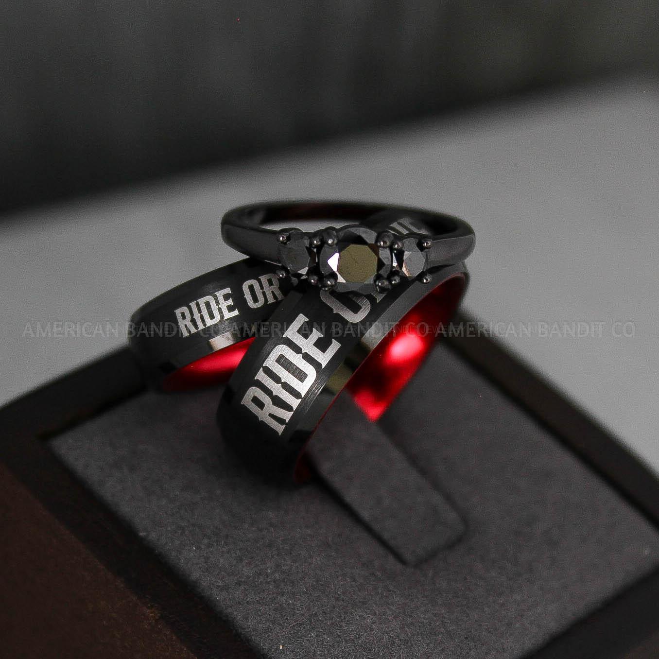 IMG_3318 Ride or Die Rings, Ride or Die, Ride or Die Wedding Rings, Ride or Die Wedding Bands, Black Wedding Rings, Black Wedding Bands, Biker Rings - Image 1