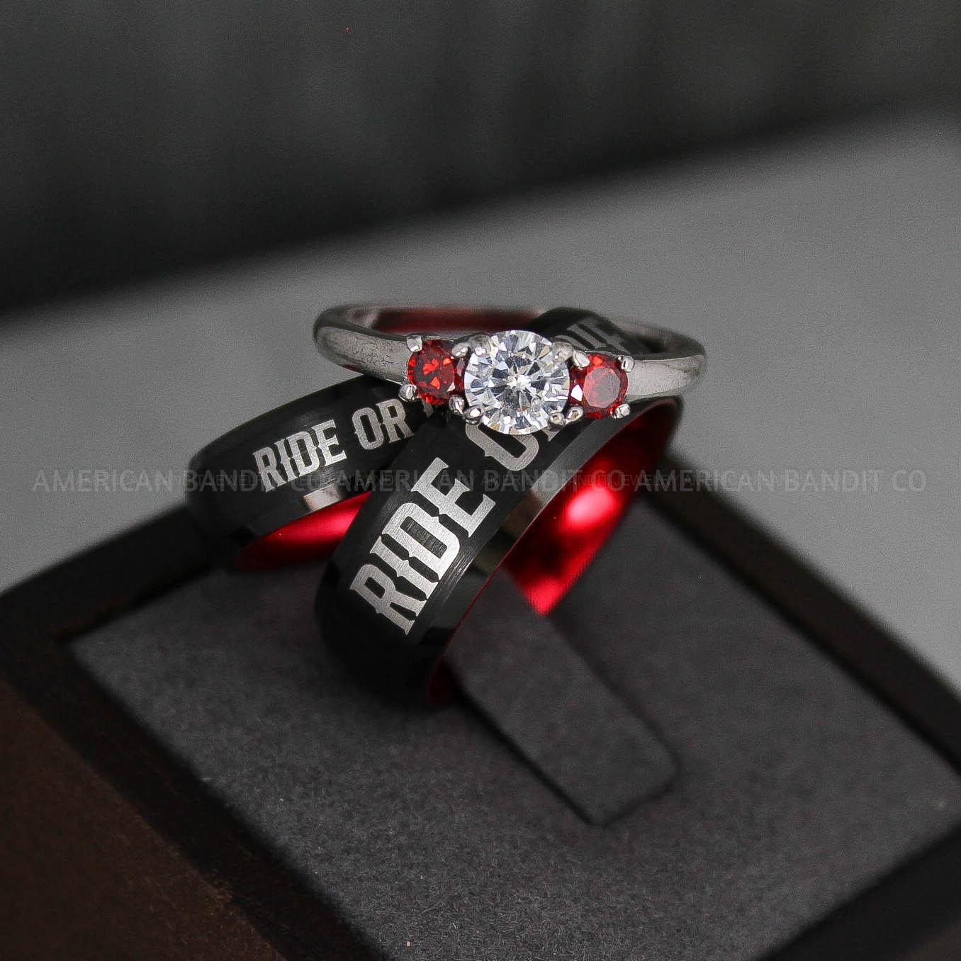 IMG_3319 Ride or Die Rings, Ride or Die, Ride or Die Wedding Rings, Ride or Die Wedding Bands, Black Wedding Rings, Black Wedding Bands, Biker Rings - Image 1