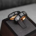 Ride or Die Rings, Ride or Die, Ride or Die Wedding Rings, Ride or Die Wedding Bands, Black Wedding Rings, Black Wedding Bands, Biker Rings - Image 2