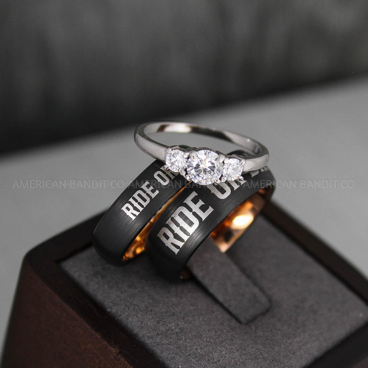 IMG_3335 Ride or Die Rings, Ride or Die, Ride or Die Wedding Rings, Ride or Die Wedding Bands, Black Wedding Rings, Black Wedding Bands, Biker Rings - Image 1
