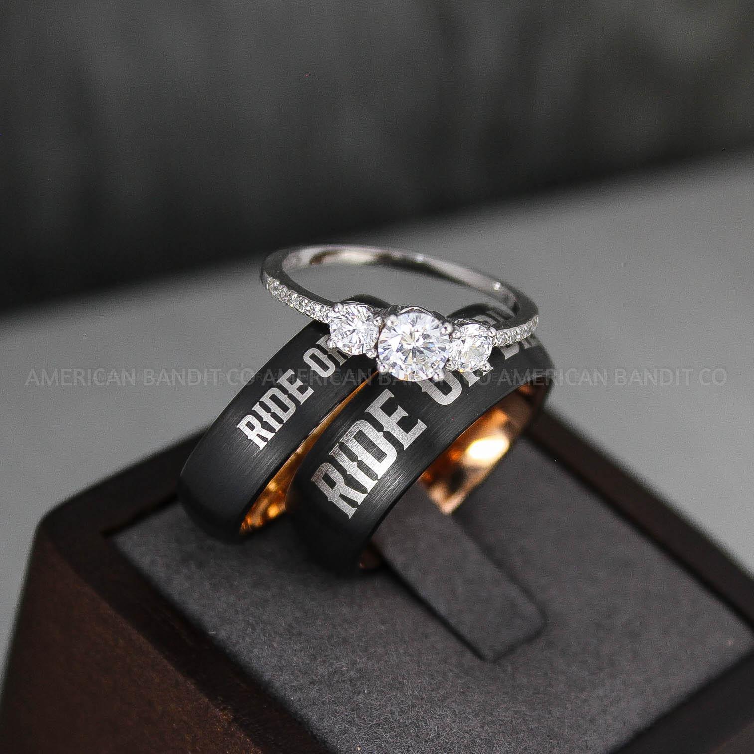 IMG_3336 Ride or Die Rings, Ride or Die, Ride or Die Wedding Rings, Ride or Die Wedding Bands, Black Wedding Rings, Black Wedding Bands, Biker Rings - Image 1
