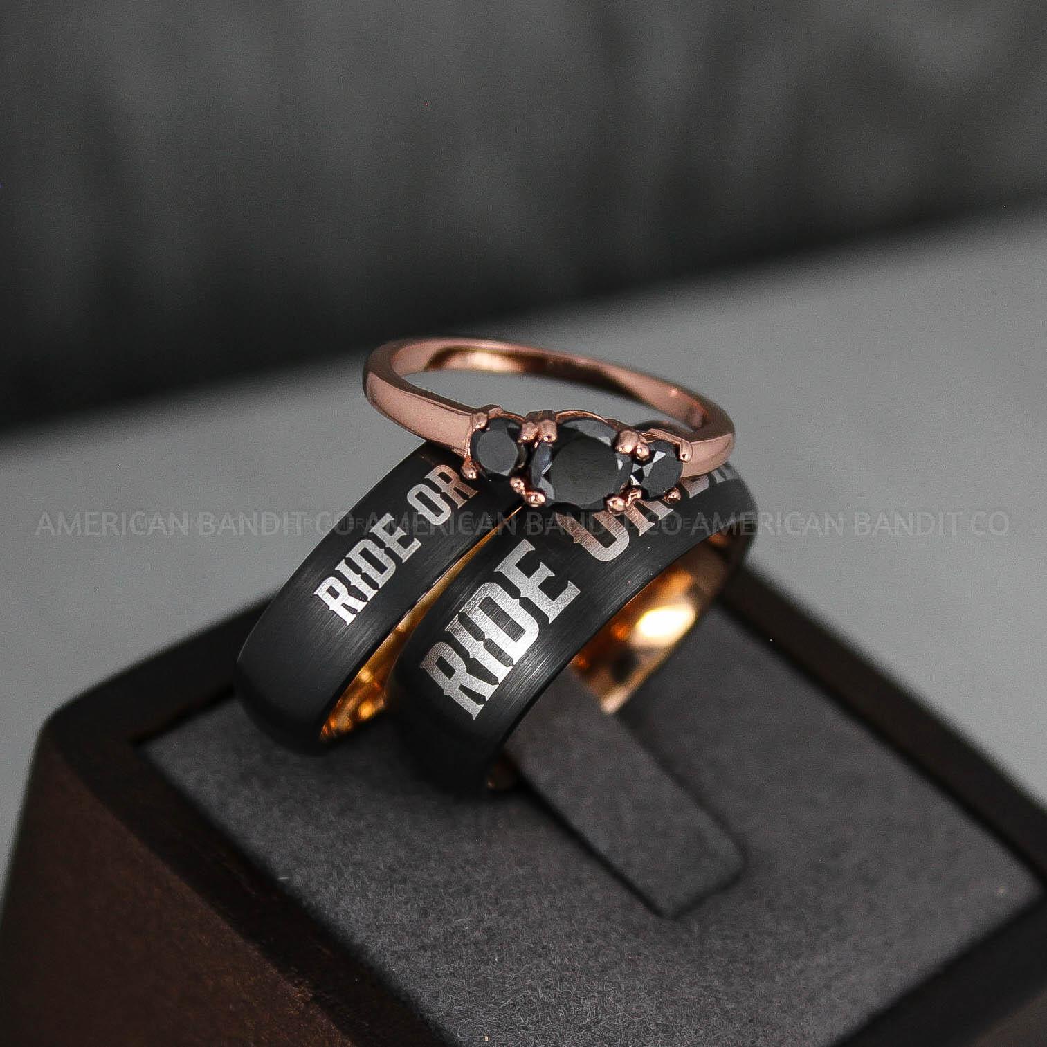 IMG_3337 Ride or Die Rings, Ride or Die, Ride or Die Wedding Rings, Ride or Die Wedding Bands, Black Wedding Rings, Black Wedding Bands, Biker Rings - Image 1