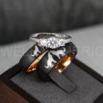 Howling Wolves Ring, Wolf Ring, Black Ring, Black Tungsten Ring, Wolves Ring, Wolf Howl Ring, Black Wedding Bands, Matching Wedding Rings