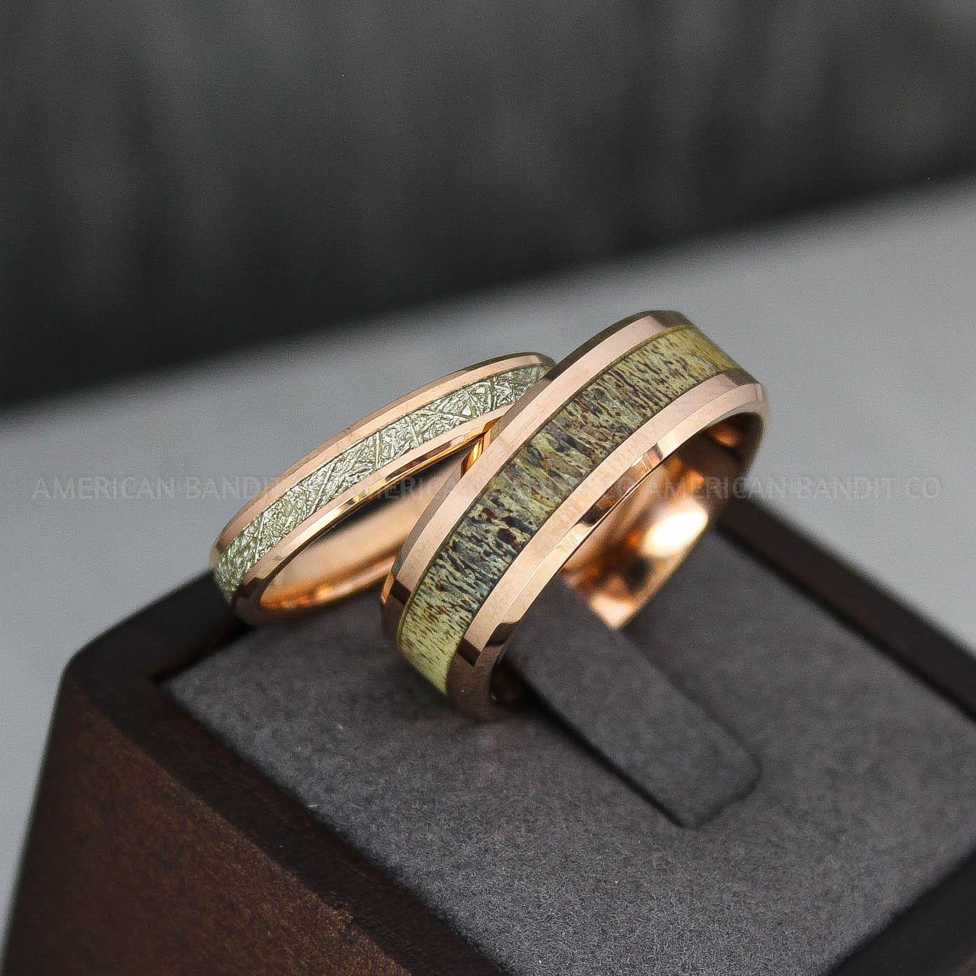 IMG_3367 Deer Antler Ring, Antler Wedding Band, Deer Hunting Ring, Deer Hunting Ring Deer Antler Wedding Ring Rose Gold Wedding Band His Wedding Ring - Image 1