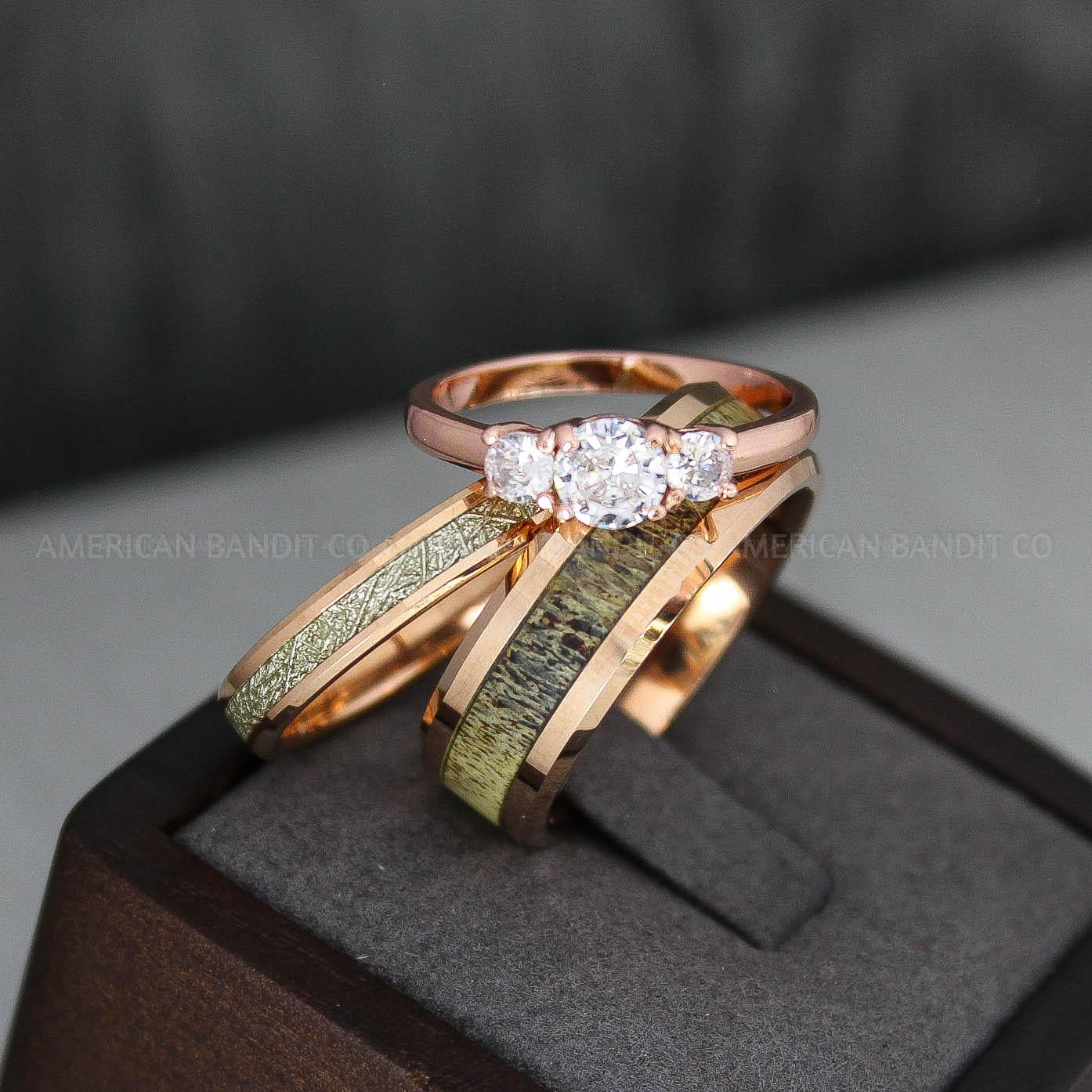 IMG_3370 Deer Antler Ring, Antler Wedding Band, Deer Hunting Ring, Deer Hunting Ring Deer Antler Wedding Ring Rose Gold Wedding Band His Wedding Ring - Image 1
