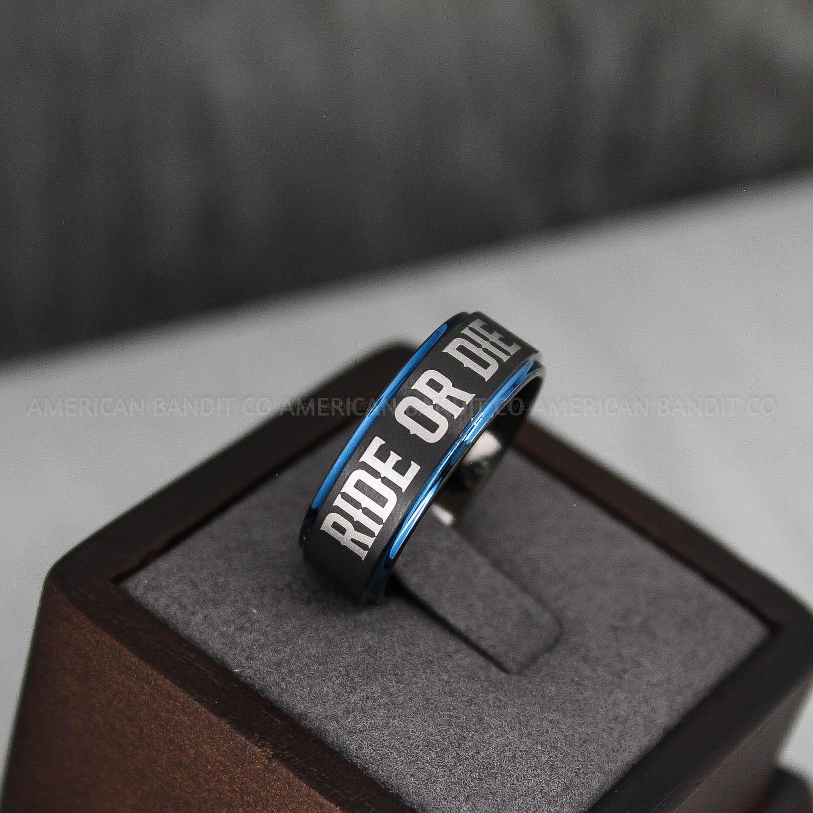 IMG_3377 Ride or Die Rings, Ride or Die, Ride or Die Wedding Rings, Ride or Die Wedding Bands, Black Wedding Rings, Black Wedding Bands, Biker Rings - Image 1