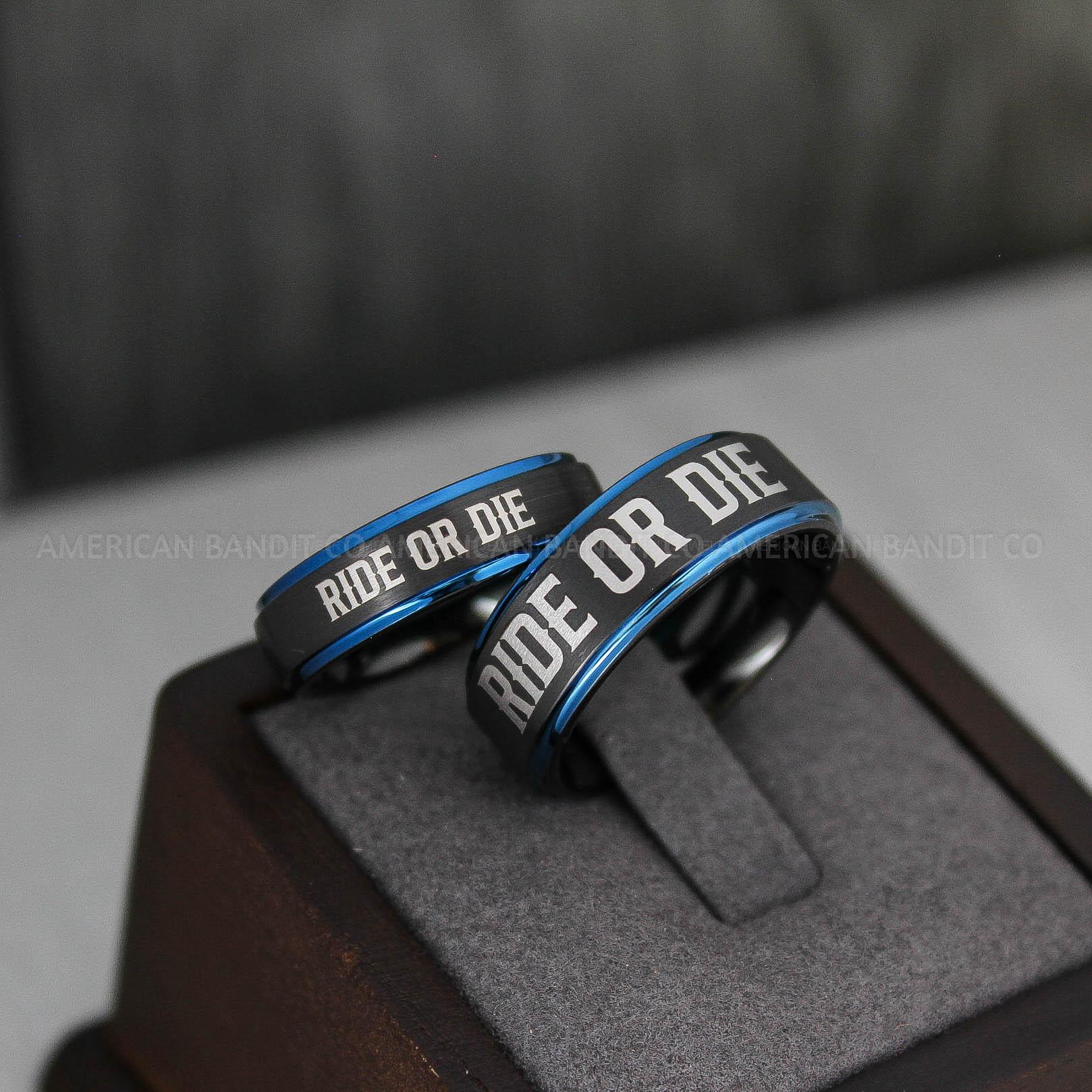 IMG_3379 Ride or Die Rings, Ride or Die, Ride or Die Wedding Rings, Ride or Die Wedding Bands, Black Wedding Rings, Black Wedding Bands, Biker Rings - Image 1