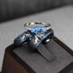 Howling Wolves Ring, Wolf Ring, Couple Wedding Rings, Couple Rings, Wolves Ring, Wolf Howl Ring, Black Wedding Bands, Matching Wedding Rings