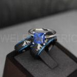 Howling Wolves Ring, Wolf Ring, Couple Wedding Rings, Couple Rings, Wolves Ring, Wolf Howl Ring, Black Wedding Bands, Matching Wedding Rings