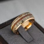 Deer Antler Ring, Antler Wedding Band, Deer Hunting Ring, Deer Hunting Ring Deer Antler Wedding Ring Rose Gold Wedding Band His Wedding Ring - Image 8