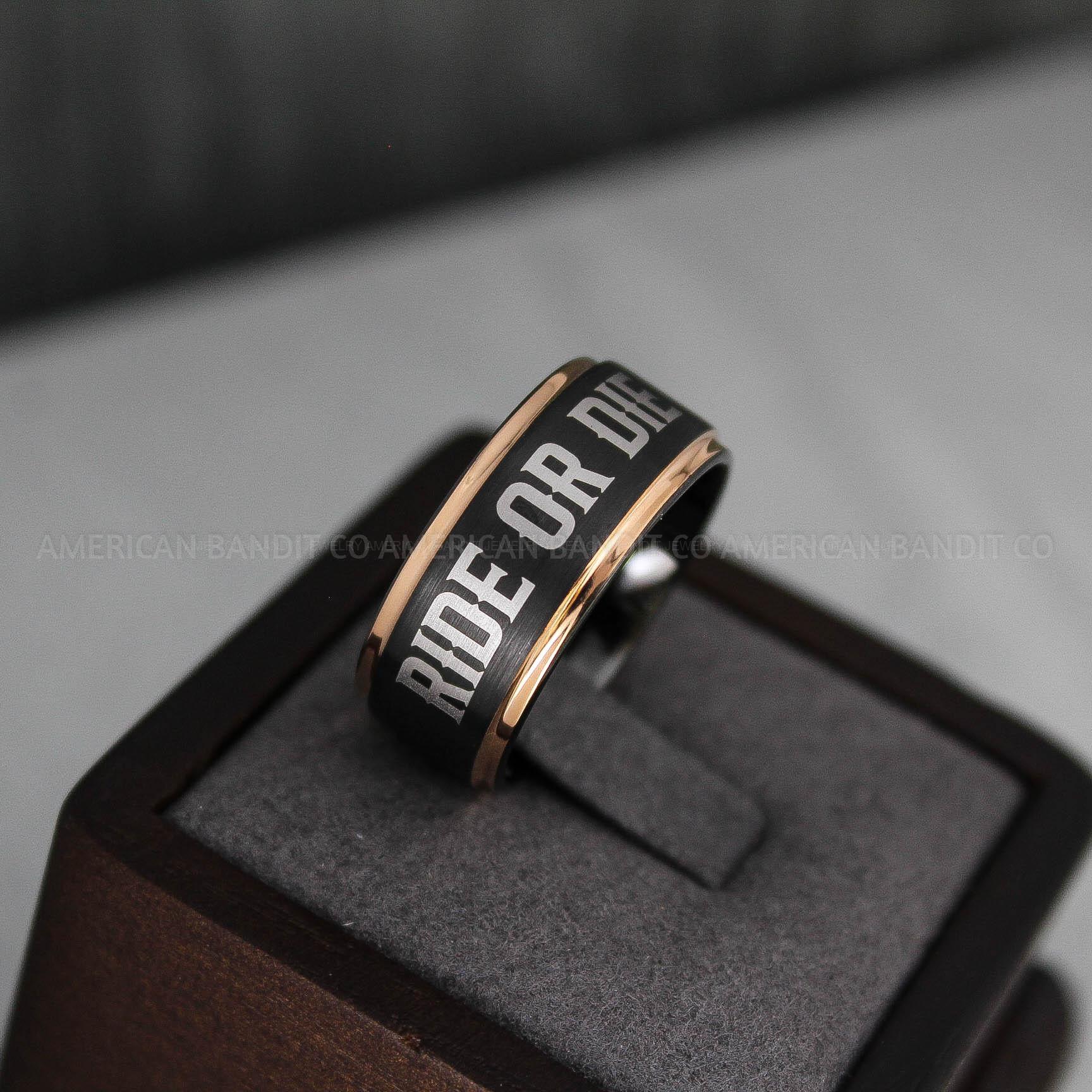 IMG_3422 Ride or Die Rings, Ride or Die, Ride or Die Wedding Rings, Ride or Die Wedding Bands, Black Wedding Rings, Black Wedding Bands, Biker Rings - Image 1